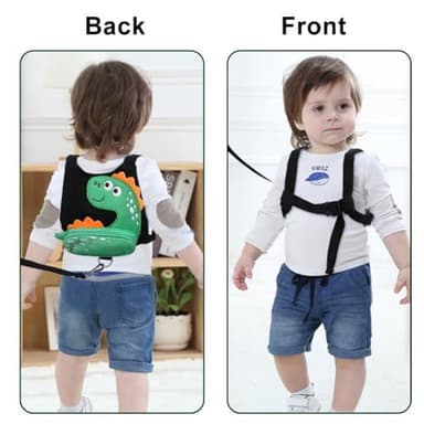 Accmor Toddler Harness Leash + Anti Lost Wrist Link, Cute Dinosaur Kids Leash Walking Harness, Baby Leashes for Toddlers, Child Harness Leash Wristband Assistant Strap Belt for Boys Girls Outdoor - Image 5