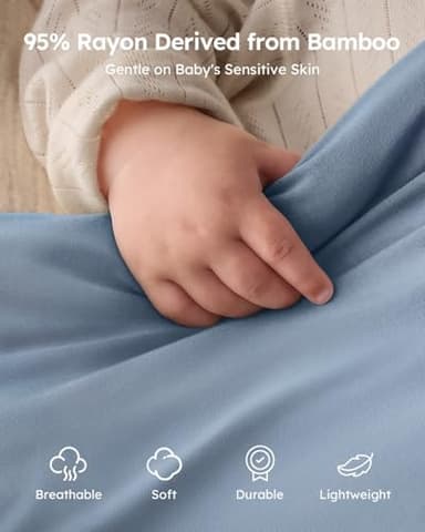 Yoofoss Rayon Made from Bamboo Baby Sleep Sack 6-12 Months 1.0 Tog Baby Wearable Blanket, Super Soft Infant Toddler Sleeping Sack 2-Way Zipper - Image 2