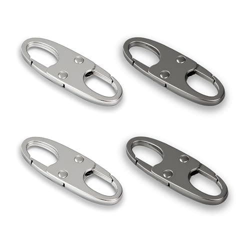 Zelin Small Carabiner, Double Opening Zipper Locks, 4Pcs Premium Zinc Alloy Zipper Clip Theft Deterrent for Luggage, Clothing, Backpacks, Boots, Purses, Travel Outdoor Sports - Image 1