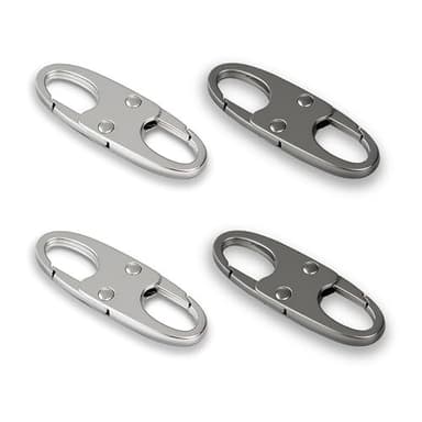 Zelin Small Carabiner, Double Opening Zipper Locks, 4Pcs Premium Zinc Alloy Zipper Clip Theft Deterrent for Luggage, Clothing, Backpacks, Boots, Purses, Travel Outdoor Sports - Image 1