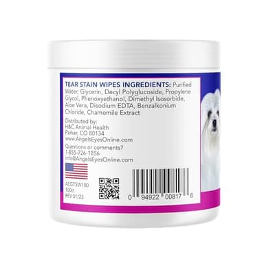 ANGELS' EYES Gentle Tear Stain & Pet Eye Wipes for All Dogs & Cats Textured Grooming Wipes Remove Discharge & Mucus, Reduce Tear Stains, Hypoallergenic with Aloe & Chamomile, 100ct - Image 6