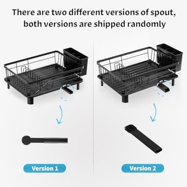 GAOKASE Dish Drying Rack, Space-Saving Dish Rack, Dish Racks for Kitchen Counter, Kitchen Dish Drainers with Removable Utensil Holder, Plate Rack and Drainboard, 11''W x 15''L, Black - Image 8