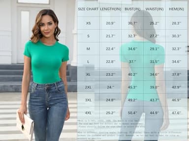 Abardsion Women's Casual Basic Going Out Crop Tops Slim Fit Short Sleeve Crew Neck Tight T Shirts 2025 (Black, 2XL) - Image 5