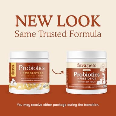 Fera Pets Probiotics for Dogs & Cats with Prebiotics - USDA Organic - Gut Health Powder Supplement with 12 Strains and 5 Billion CFUs - Supports Immunity, Energy and Skin & Coat - 60 Scoops - Image 6