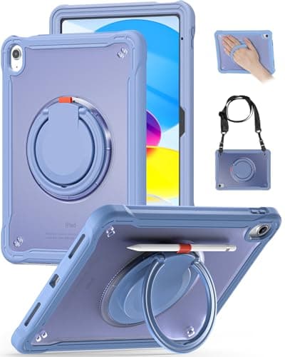 BRAECN for iPad (A16) 11th/10th Generation Case 11 inch 2025/10.9'' 2022 Handle Protective Cover 360 Rotating Ring Stand, Shockproof Dropproof Case for Kids Kickstand & Pencil Holder & Shoulder Strap - Image 1