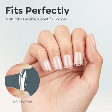 modelones Extra Short Square Nail Tips, Pre-shaped Soft Gel Tips Fake Nails False Acrylic Clear Full Cover Press on Extension Kit Gel Manicure DIY at Home 216PCS 12Sizes - Image 4