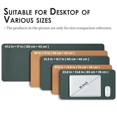 Large Cork Desk Mat - 47.2"x 17" Desk Pad for Office and Home - Ideal for Large Mouse Pad and Desk Mats on Top of Desks(Dark Green) - Image 5