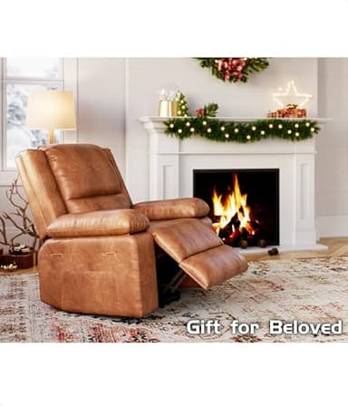 GarveeHome Oversized Wide Power Lift Recliner Chair - Heat and Massage, Faux PU Leather, Adjustable Back and Legs, Electric Lift Chair Designed for The Elderly and People with Mobility impaired - Image 7