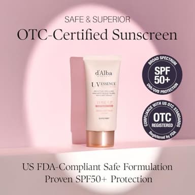 d'alba Piedmont Waterfull Tone-Up Sunscreen Serum BROAD SPECTRUM SPF 50 + Korean Sunscreen for Face, All Skin Tones, Sweat Proof Formula (1.69 fl.oz.) - Image 3