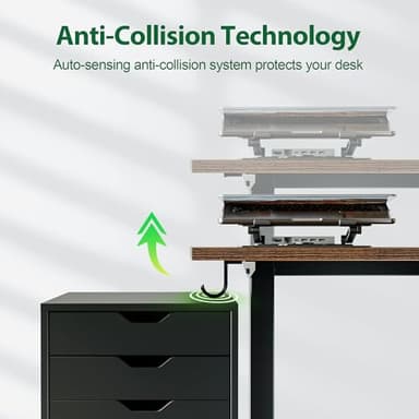 Agilestic Electric Standing Desk, Large 63 x 24 Inches Height Adjustable Desk, Sit Stand up Desk for Work Office Home, Splice Board, Rustic Brown - Image 5