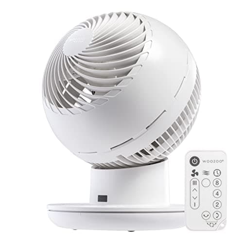 IRIS USA WOOZOO Air Circulator Fan with Remote, Oscillating, 8 Speeds, 82ft Max Air Distance, 120° Adjustable Tilt, 35db Ultra Quiet Motor, Small Fan for Bedroom, Office, Dorm, White - Image 1