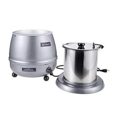 SYBO SB-6000-2G Commercial Grade Soup Kettle with Hinged Lid and Detachable Stainless Steel Insert Pot for Restaurant and Big Family, 10.5 Quarts, Silver - Image 3