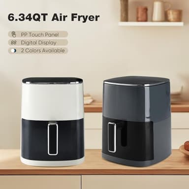 OLIXIS Air Fryer 6 Quart with Window Square Air Fryer 12-in-1 Air Fry, Roast, Reheat, Dehydrate, Bake, Steam, Fries, Custard, Chicken, Wings, Sea Food, Vegetabels,400F Grey - Image 7