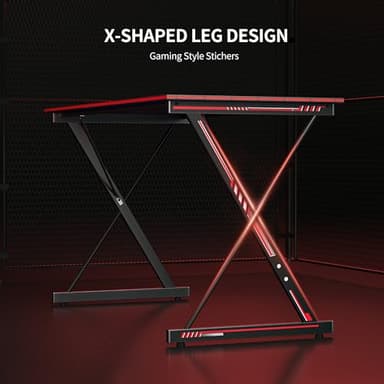 CubiCubi Gaming Desk 32 Inch PC Computer Desk, Home Office Desk Table Gamer Workstation, Simple Game Table, Black - Image 7