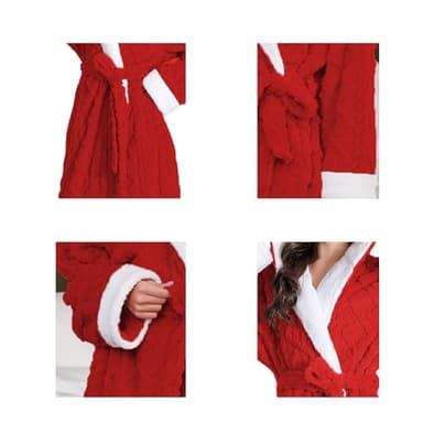 LKG Women's Robes (US, Alpha, Large, Regular, Regular, C-Red) - Image 5