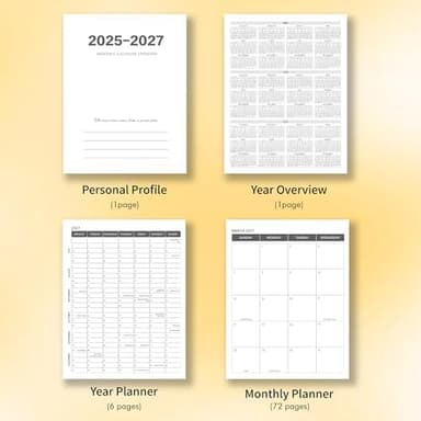 Monthly Planner 2025-2027, 2025 Calendar 36 Months, January 2025 - December 2027, 8.5" x 11", 3 Years Academic Planner Hard PVC Cover with Spiral Bound, Perfect for School & Office for Women & Men - Image 6