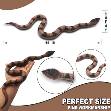 Upitry Rubber Snakes Fake Snake Rattlesnake - Realistic Keep Birds Away - Prank Life Size Toy That Look Real - Garden Plastic Scare Birds - Christmas Toys - Image 3