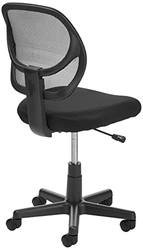 Amazon Basics Rolling Desk Chair, Adjustable, Low Back, Padded Seat, Breathable Mesh, Swivel, Black, 21.25" D x 22.5" W x 38" H - Image 6