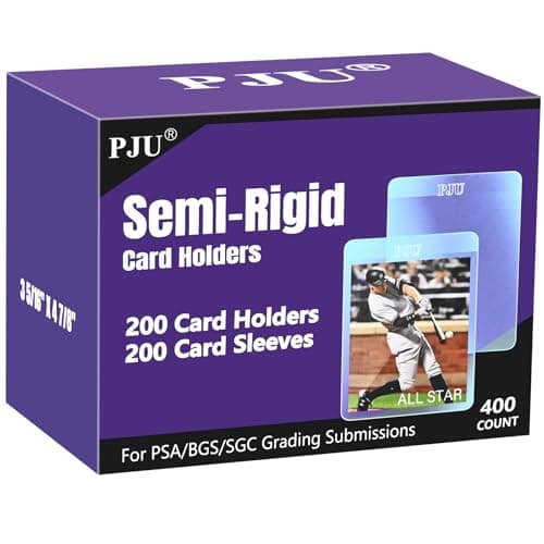 200ct Semi Rigid Card Holders & 200ct Card Sleeves for PSA, SGC, BGS, CSG Graded Card Submissions, Semi Rigid Card Sleeves, Baseball Card Protectors, PSA Graded Card Sleeve for Trading Card - Image 1