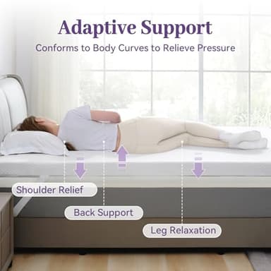 SINWEEK 3 Inch Gel Memory Foam Mattress Topper Full Size, Ventilated High Density Pad for Back Pain, Bed Topper with Removable Soft Cover, CertiPUR-US Certified - Image 2