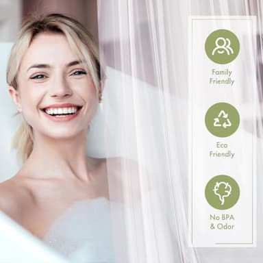 AmazerBath Shower Curtain Liner, 72x72 Clear Shower Curtain Liner, Waterproof Plastic Shower Liner, Cute Lightweight PEVA Shower Curtain for Bathroom with 3 Magnets and 12 Rustproof Metal Grommets - Image 2