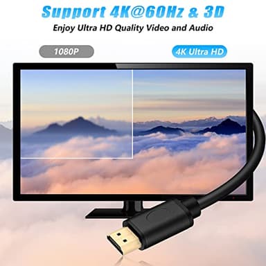 TCNEWCL 4K@60Hz HDMI Cable 2.0, 5 Feet Ultra High Speed HDMI Cord, Support HDCP 2.2, HDR 10, for Laptop, PC, HDTV, PS4/5, Xbox, etc - Image 2