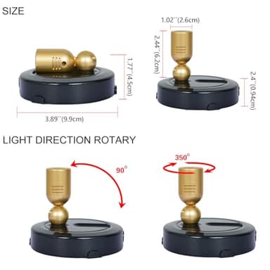 HAMVIDNE LED Spotlight, Battery Powered Spot Lights with Remote, Tree Up Lights Indoor, Dimmable Plants Spotlights, Picture Light for Wall Art Display Dartboard Painting Artwork Accent-2Pack - Image 5