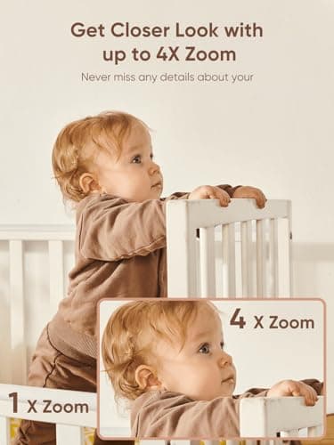 bonoch 4.3" Baby Monitor with 2 Cameras, 720p Split Screen Monitor with Camera and Audio, 28hour Battery, Video Baby Monitor No WiFi, VOX Mode, 2 Way Audio, Auto Night Vision, 2X, 3X, 4X Zoom - Image 7