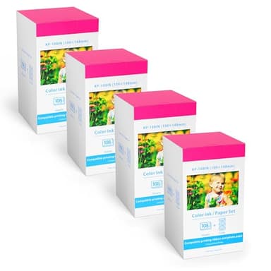 4x Compatible with Canon Selphy KP-108IN Photo Paper and Ink Set, 4x6 inches, 432 Sheets Paper and 12 Pack Color Ink Cassette, Compatible with CP1500 CP1300 CP1200 CP1000 CP910 Printer - Image 1