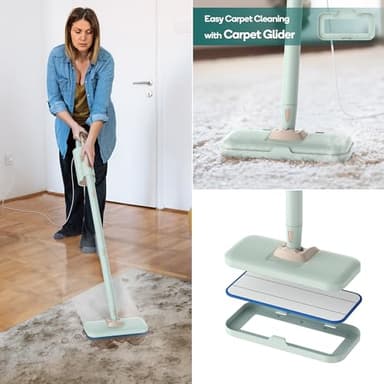 Newbealer Steam Mop & Detachable Handheld Cleaner, 250ml 1200W Powerful Floor Steamer, 3 Adjustable Levels for Carpet Laminate Hardwood Grout, Carpet Glider, 11 Multi-purpose Accessories & 2 Pads - Image 7