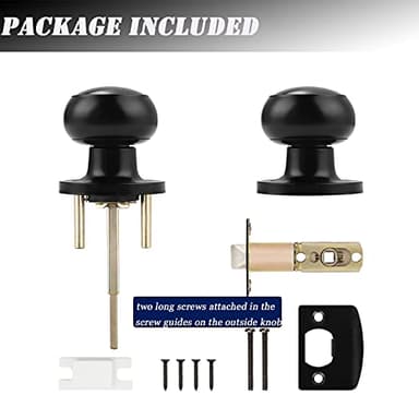 Probrico 10 Pack Round Privacy Door Knob(Thumb Turn Lock on The Inside), Keyless Doorknobs Interior/Exterior Lockset,Privacy Knobs for Bedroom/Bathroom,Black Modern Design Door Hardware - Image 7