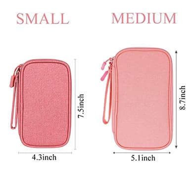 DDgro Travel Accessories for Women, Electronics Organizer Pouch Bag for Tech Accessory & Airplane Essentials (Medium, Pink) - Image 2