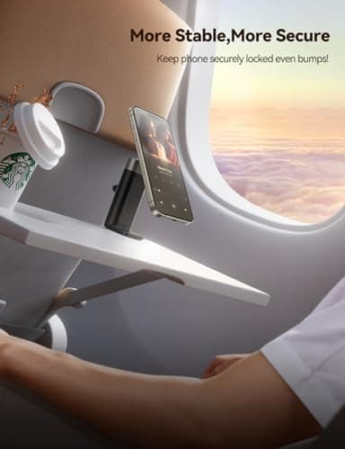 JOYROOM 【360° Metal Ball & Titanium】 Magsafe Airplane Phone Holder, Travel Essentials for Airplane Phone Mount, Universal Travel Phone Holder for Plane, Travel Must Have for iPhone 16 15 14 13 - Image 6