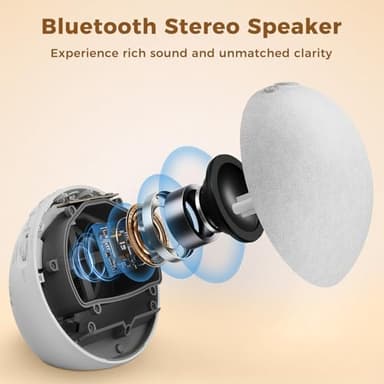 Sound Machine Alarm Clock for Bedroom: Dimmable Clock with Bluetooth Speaker - White Noise Machine for Baby Adults Kids Sleeping - Frost White - Image 4
