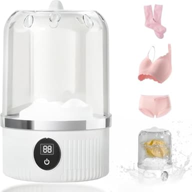 2025 New Portable Ultrasonic Mini Washing Machine – Rechargeable Travel Laundry Solution for Underwear, Compact Design for Apartments, Dorms, RVs, and Camping (White) - Image 1