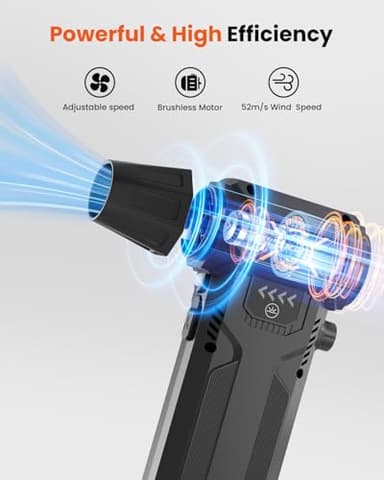 Electric Air Duster-380000RPM Compressed Air Duster, Super High-Speed Air Blower, Replace Compressed Air Cans,Keyboard and PC Clean, Adjustable Air Blower for Outdoors,Car,Home (AC-27) - Image 2