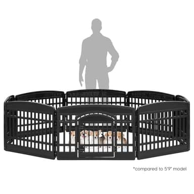 IRIS USA 24" 8-Panel Dog Playpen with Door, 83.5 x 83.5 x 23.63, Puppy Playpen, Dog Play Pen Indoors, Pet Fence, Puppies/Small Dogs, Black - Image 2
