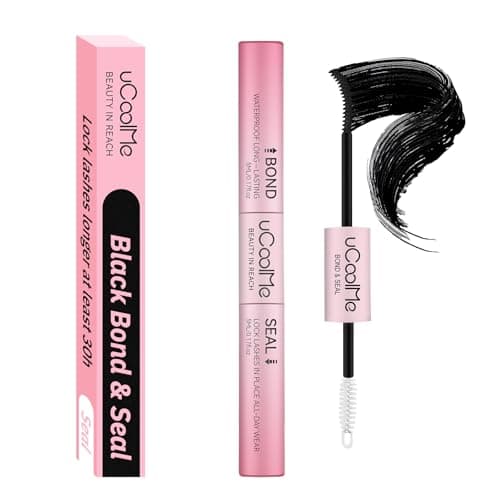 uCoolMe Lash Bond and Seal Waterproof for Lash Clusters New Upgrade Leak-Proof Cap Upgraded Airtight Pipe Material 144Hours Hold Long-Lasting Non-Irritating Lash Glue for DIY at Home(Black Bond,10ML)