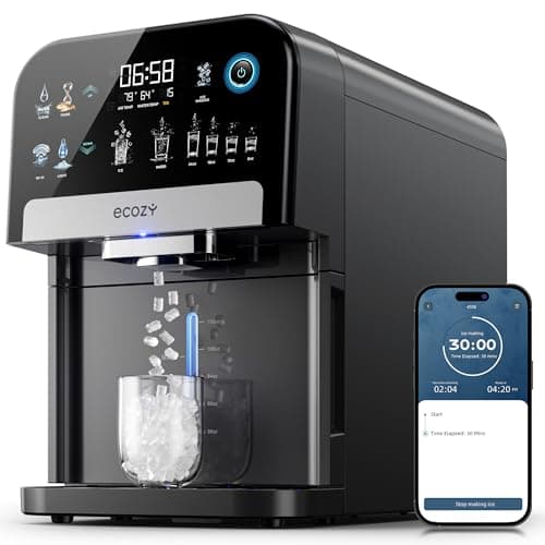 ecozy Nugget Ice Maker Dispenser, Smart 2-in-1 Pebble Ice Machine Countertop & Water Dispenser with App Control, Self-Cleaning, Auto Lighting, TDS Monitor, Measured Dispensing, 33Lbs/Day - Image 1