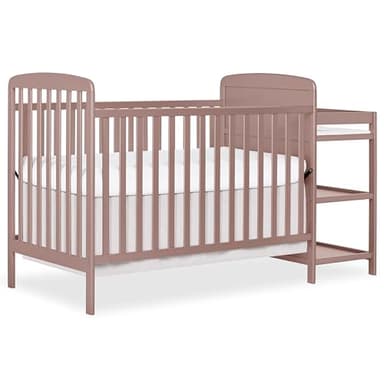 Dream On Me Anna 4 in 1 Full Size Crib and Changing Table Combo in Brown Sugar, Greenguard & JPMA Certified, Converts from Baby Crib to Toddler Bed and Day Bed - Image 1