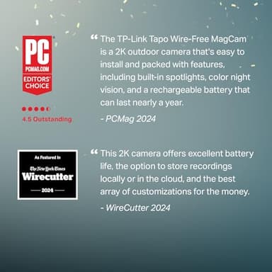 Tapo MagCam, 2025 Wirecutter Best Outdoor Security Camera & PCMag Editors’ Choice, 2K, Battery, Magnetic Mount Wireless Camera, 150° FOV, SD/Cloud Storage, Person/Vehicle Detection - Image 2