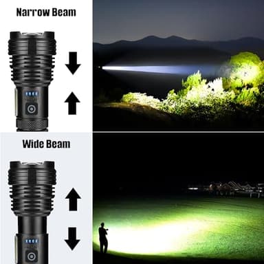 Flashlight LED Rechargeable Flashlights High Lumens, 99,000 LM Super Bright Powerful Flashlight, High Powered Flash Lights Waterproof Handheld Flashlights for Home Camping Hiking(2 Pack) - Image 5
