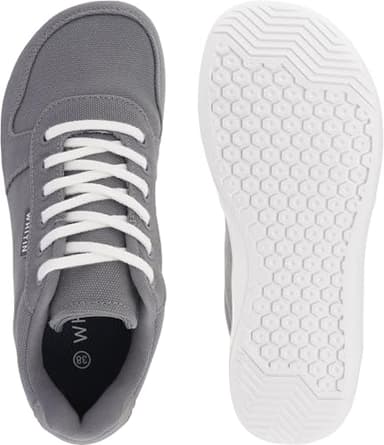 WHITIN Wide Toe Box Barefoot Sneakers for Women Minimalist Zero Drop Sole Minimus Shoes Size 7 Gym Jogging Walking Grey White 38 - Image 6