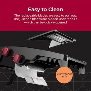 Mueller Austria Mandoline Slicer for Kitchen, Adjustable Vegetable Chopper, Fruit, Cheese Grater, Potato Chips Slicer - Black - Image 8