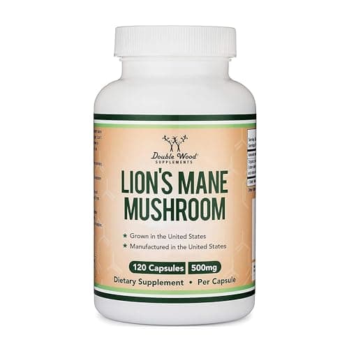 Organic Lions Mane Mushroom Capsules (120 Count), for Focus Support and Immune Health, Third Party Tested and Grown in The USA - by Double Wood - Image 1