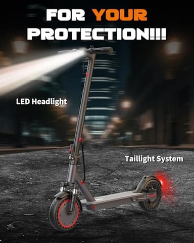 10 Inches Electric Scooter Adult with Dual Suspension, 22 MPH Top Speed, 500W Powerful Motor, 22/28 Miles Long Range, Dual Braking - Image 7