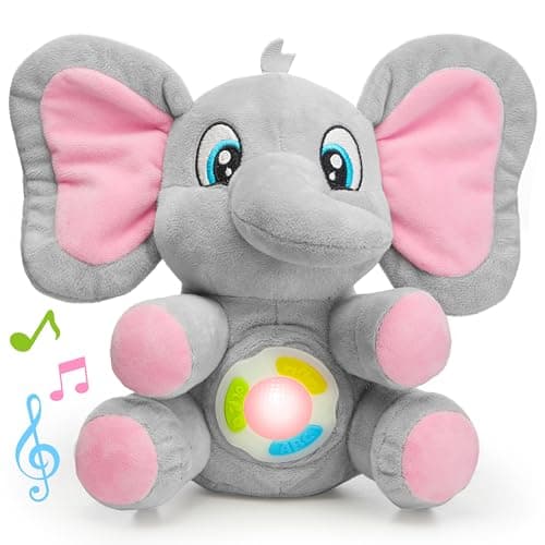 JOYIN Musical Elephant Plush Baby Toy, Stuffed Animal with Music & Light, Baby Musical Soft Plush Toys for Infant Babies, Christmas Birthday Gifts for Boys and Girls 6+ Months - Image 1