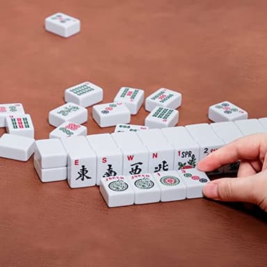 ZGME American Mahjong Set,166 White Tiles with Red Bag and Accessories,4 All-in-One Mahjong Racks with Pushers,Complete Western Mahjong Set - Image 8