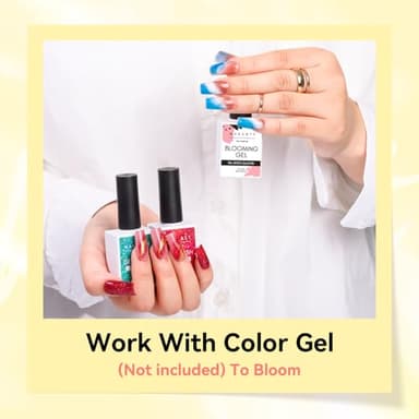 Makartt Clear Blooming Gel 15ml UV LED Soak Off Nail Art Polish for Spreading Effect Marble Nail Polish Gel Paint Nail Designs for DIY Color Flower Watercolor Magic Beauty Gift - Image 9