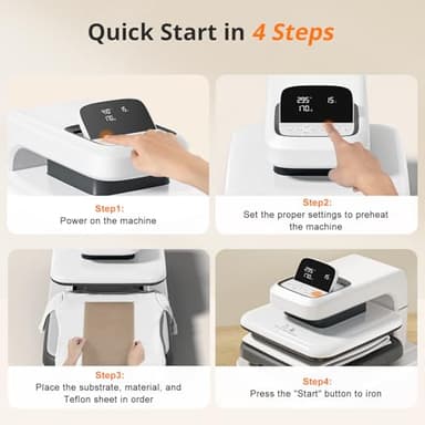 HTVRONT Auto Heat Press 2 - Heat Press Machine for T Shirts with Adjustable Pressure & Higher Heating Height, Heats Up Fast & Evenly Heat Press 15x15 for HTV, Sublimation, Heat Transfer Projects - Image 7